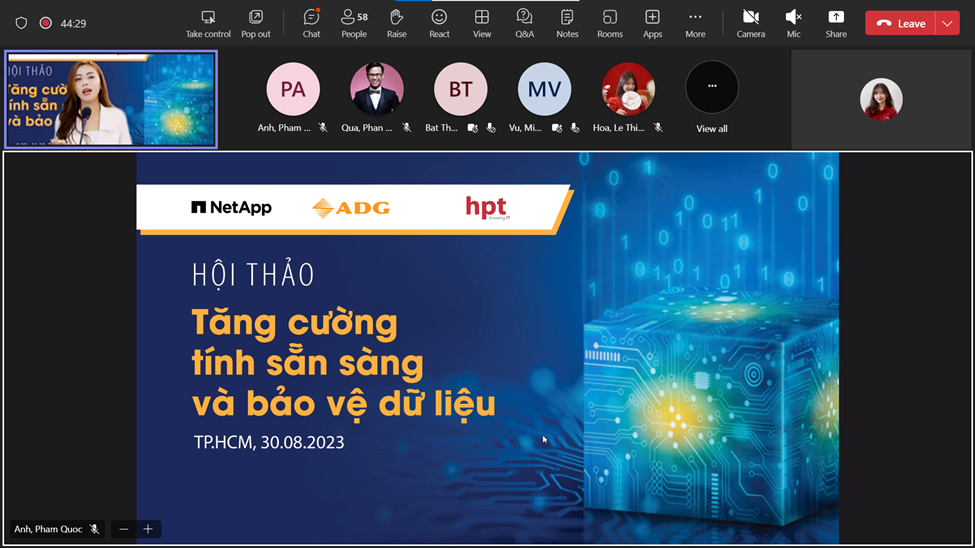 HPT phối hợp với NetApp và ADG tổ chức thành công Hội thảo trực tuyến ...